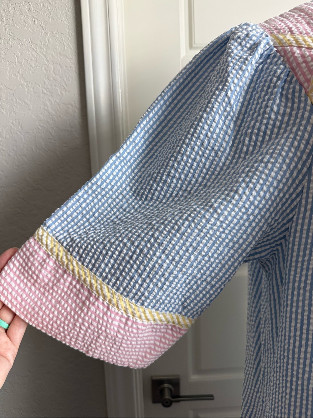 Vintage Saybury Seersucker House Dress - Picture 4 of 11